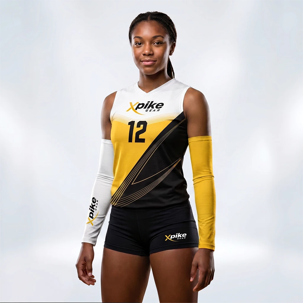Volt Sleeveless Jersey & Arm Sleeves Set · Volt · Color Gold · Front